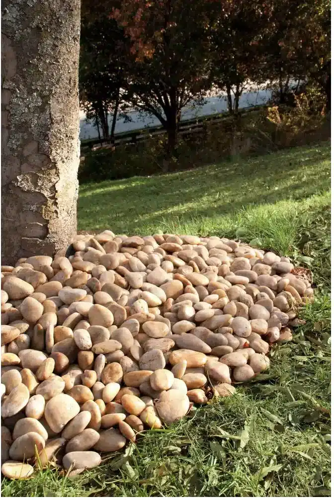 YELLOW COLOUR (3-6CM) BEACH PEBBLES